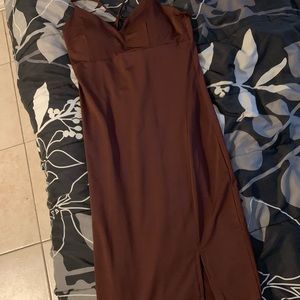 Strapped purple long dress